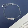 Pulseira Pequena Flor de Prata S925 Transfronteiriça Europeia e Americana para Mulheres, Criativa e Única, Design Simples com Zircônia Microincrustada