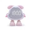 Novo Despertador Dora Divertido Luz Noturna Tudo-em-Um Dormitório Estudantil Display Digital Carregamento Cachorrinho Fofo Pequeno Despertador