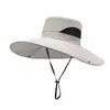 Sombrero de Sol Chal de Ala Ancha de Verano para Hombres, Protección Solar para Exteriores, Sombrero para Montañismo y Pesca, Sombrero de Pescador Coreano Casual Impermeable de Secado Rápido