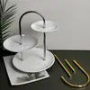 Decorações de Sobremesa em Aço Inoxidável 304, Suporte de Bolo de Múltiplas Camadas, Prato de Bolo para Casamento e Aniversário, Bandeja de Frutas de Múltiplas Camadas para Balcão