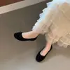 ¡Aumento de altura oculto! Zapatos de un solo color con lunares y lazo estilo coreano, zapatos de boca poco profunda para mujer, otoño invierno, estilo retro francés, zapatillas de ballet, zapatos planos
