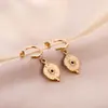 Pendientes Redondos con Ojo de Buey y Diamantes Transfronterizos, Diseño Único, Aretes de Moda y Tendencia, Pendientes de Acero Inoxidable