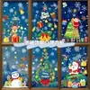 2024 Nova Decoração de Natal Adesivos de Floco de Neve Rena Boneco de Neve Árvore de Natal Adesivos Eletrostáticos Decoração de Festa de Natal
