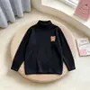 Ropa interior térmica cálida de cuello medio para niños Otoño Invierno DeRong Niños una pieza Niños medianos y grandes Esencial para uniforme escolar Camiseta interior de cuello medio