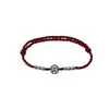 Pulsera de Moneda de Cobre Pequeña de Plata 99 para Mujer, Pulsera de Cuentas de la Suerte para Parejas, Cadena de Hilo Rojo, Diseño de Nicho, Regalo Versátil para Mujeres