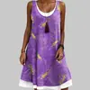 Transfronterizo Vestido Nuevo Textura Gama Alta Impresión Digital 3D Vestido Talla Grande Estilo Vacacional Vestido Talla Grande Mujer