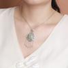 Yuebao Jewelry S925 Prata Esterlina Hetian Jade Fino Jade Aquático Vintage Estilo Nacional Flor Peônia Ruyi Pingente de Borla Pingente de Prata