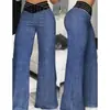 Pantalones de Pierna Ancha Casual Rectos Sueltos de Cintura Alta con Cinturón Hueco Moda Femenina de Comercio Exterior Europeo y Americano Verano 2023