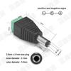 Adaptador de CC directo de fábrica tira de luces LED conector de tornillo de diadema de CC cabezal macho y hembra 2.1 poste de unión
