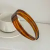 Diadema Elegante Retro Coreana Color Café Rosa de Ala Ancha Diadema de Acetato Moda Versátil Simple Elegante Accesorio para el Cabello