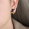Pendientes largos de lujo ligero estilo Chanel europeo y americano, eje de color, titanio, perro mecánico, temperamento de hada, pendientes dulces