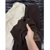Pantalones Anchos de Forro Polar Color Café para Mujer, Primavera, Otoño e Invierno 2025 Nuevos Pantalones Banana de Cintura Alta, Pantalones Curvos Ajustados para Mujer Petite
