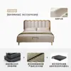 Cama de Madera Maciza 1.8m Estructura de Cama Doble para Apartamentos Pequeños 1.5m Moderna Simple Madera de Haya Cama de Olas Acolchada