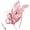Venta caliente de Amazon sombrero bombín vintage de plumas accesorios para el cabello precioso tocado de sombrero bombín de satén sombrero de actuación nupcial europeo y americano