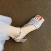 Sandalias romanas de moda con tira hueca estilo francés 2026, elegantes sandalias de moda nuevas de tacón alto con punta abierta para mujer, estilo de verano