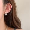 2026 Nuevos Exquisitos Pendientes de Perla tipo Cubo de Azúcar con Diamantes Completos para Mujer, Lujo Ligero, Diseño de Alta Gama, Pendientes de Moda y Versátiles