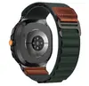 Aplicável à Pulseira do Samsung Watch 9 Watch 8 Classic Etiqueta de Couro Retrô Pulseira de Nylon
