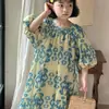 Vestido Estampado de Moda para Niña Verano 2025 Vestido Infantil de Manga Abullonada Falda Holgado y Moderno Vestido de Princesa para Niña