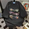 Camiseta de Manga Corta con Estampado de Dibujos Animados Estilo Japonés Fresco Graffiti 2026 Verano Nuevo Casual Holgado Vintage Top