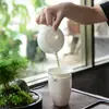 Tetera de Porcelana Blanca Dehua, Tetera para Ceremonia de Té Kung Fu, Tetera Doméstica de Porcelana de Jade Modelo Xi Shi, Juego de Té para una Persona, Tetera Individual Estilo Chino