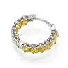 Nuevos Pendientes de Aro de Zirconia Coloridos de Lujo, Pendientes de Botón de Moda para Mujer, Pendientes de Alta Gama de Estilo Ins de Tendencia para Mujer al por Mayor