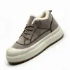 Zapatos gruesos populares de otoño e invierno 2026 para hombre con forro de felpa, zapatos de algodón cálidos retro, con cordones, punta redonda, casuales para hombres de mediana edad y mayores
