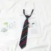 Gravata Listrada Vermelha Preguiçosa Sem Nó Estilo Escolar Japonês Gravata Camisa de Uniforme Feminino Uniforme Escolar Traje de Marinheiro Gravata Borboleta