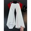 Faca Curva Americana Bordado Fio Hassu Calça de Moletom Esportiva Masculina Outono Perna Reta Solta Design Confortável Calça Casual