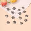 Bandeja de Flores de Plata Tibetana, Estilo Étnico Retro Material para Abalorios DIY de Cristal con Separador de Plata Miao Colgante Aretes Sombrero de Flores Joyería