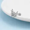 Aretes Perforados de Acero de Titanio Verticales para Agujeros de Oreja Aretes de Hélice de Acero Inoxidable con Circonita Joyería para Piercings Aretes de Flor para Labio con Rosca Externa