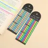 Etiquetas índice de colores, notas adhesivas transparentes, etiquetas de clasificación fluorescentes largas, marcadores de página de libros, notas adhesivas, al por mayor