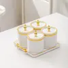 Juego de caja de condimentos para cocina, tarro de sal para el hogar, sellado a prueba de humedad, combinación de sub-botellas de condimentos, caja de almacenamiento especial para condimentos