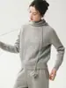 Estilo jovem e descontraído~ Suéter de tricô de cashmere com capuz e enfeites de pompom para mulheres, macio e confortável, perfeito para uso casual