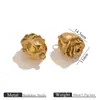Colgante de Flor de Acero Inoxidable Chapado en Oro al Vacío Colada de Oro de 18 Quilates Colgante de Collar de Acero de Titanio Accesorios Colgantes para Pendientes de Mujer