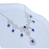 Joyería Colorida Cadena de Zafiro Natural Set Azul Real Todo Cubierto Plata S925 Incrustada Cadena de Lujo para Mujeres