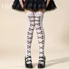 Medias Altas Manchadas de Sangre Halloween Temu Calcetines de Terciopelo Altos JK Calcetines Altos para Mujer Accesorios de Disfraz de Hueso Calabaza