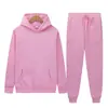 Conjunto esportivo masculino para comércio exterior, moletom de fleece cor sólida quente para outono e inverno, moletom esportivo de corte solto
