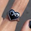 Anillo de diseño personalizado con llama de amor, Yin y Yang en blanco y negro, número 8, espadas de la suerte, estilo punk, ajustable.