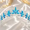 Tocados de Corona Nupcial Transfronterizos, Accesorio para el Cabello de Metal, Corona Barroca, Diadema de Cristal, Tocados de Boda de Alta Gama al por Mayor