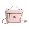 Bolso Caja Pequeño de Lujo Nuevo Chanel Primavera y Otoño para Mujer con Asa, Bolso Cuadrado Pequeño Acolchado con Cadena, Bolso Cruzado Simple Versátil