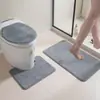 Alfombrilla de baño transfronteriza, Juego de tres piezas para inodoro, Alfombra, Felpudo antideslizante para baño, Felpudo absorbente para entrada de cocina