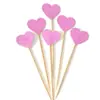 Cor do Bolo Bolo Doce Inserção Rosa/Inserção com Palito Rosa/Layout Criativo de Mesa de Sobremesa Pacote com 10