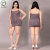 Vestido Camisola Sexy e Sedutor Plus Size com Alta Elasticidade e Acabamento Brilhante, Lingerie de Comércio Exterior Estilo Coreano e Europeu