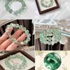 Pulsera de Joyería para Mujer, Pulsera de Fluorita Verde Natural, Cadena de Cuentas Redondas Manbo Menta, Pulsera de Perlas para Niñas, Regalo para Mujer