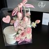 Bolsa Transparente de Acrílico Caja para Arreglo Floral Flores Secas Inmortales Bolsa Floral DIY Caja de Empaque para Regalo de Flores del Día de San Valentín