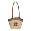 Bolso de Mano Patchwork de Estilo Coreano de Moda para Mujer, Bolso de Hombro de Nueva Moda, Elegante Bolso de Cubo Simple Versátil