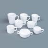 Conjunto de xícaras de café imitação de porcelana em melamina para hotel comercial restaurante xícara de bebida xícara de chá branca orelha simples xícara de leite de soja