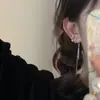 Presilhas de Orelha com Borboleta de Zircônia e Franja para Mulheres, Design Nicho Estilo Coreano, Brincos de Clipe (sem furo), Acessórios de Orelha Estilo Fada Elfo