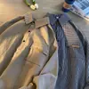 Camisa Xadrez Masculina Manga Longa Outono ins Moda Estilo Japonês Vintage Camisa Polo Duffy Bonito Solta Tamanho Grande Jaqueta de Trabalho