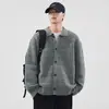 E-commerce Mais Vendido Direto da Fábrica Alta Qualidade Cardigan Tricô Peça de Roupa Exterior Suéter Tricô Café Cinza Escuro